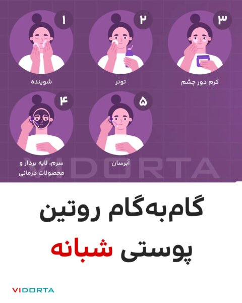 گام به گام روتین پوستی شبانه